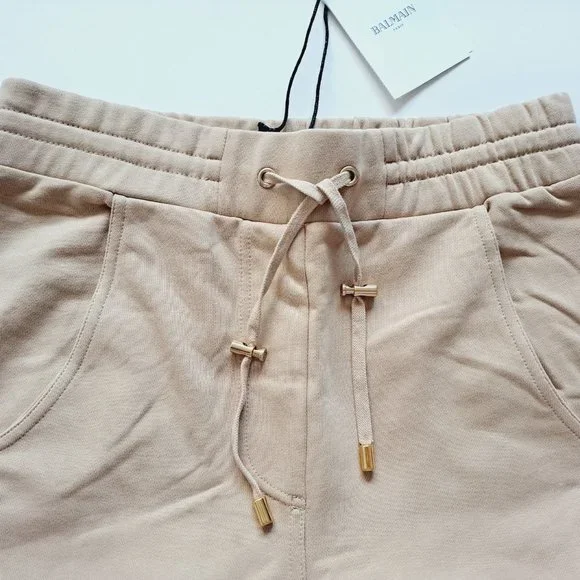 NEW BALMAIN Cargo Sweatpants Tan Sand Color Size S
